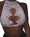 Women's Lace Floral Bralette Bra Bustier Crop Top Cami Unpadded Tank (US L, White)