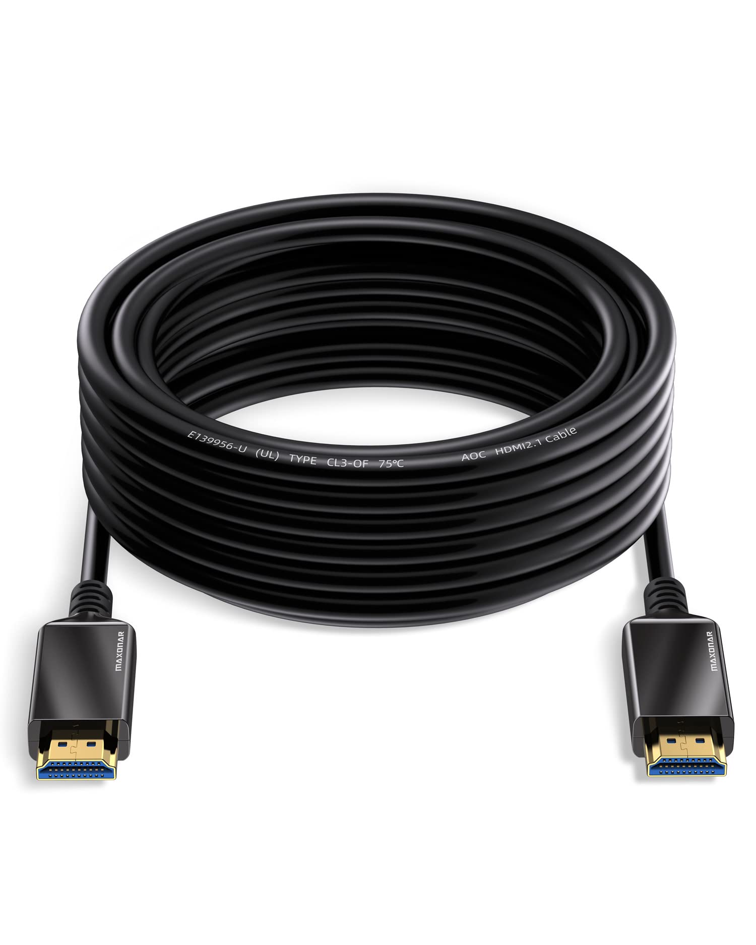 Photo 1 of Maxonar 8K Fiber Optic HDMI Cable 30FT [Certified] 48Gbps Ultra High Speed HDMI® Cable Rated CL3 in-Wall, 10K 8K@60Hz 4K@120Hz 144Hz, eARC Dynamic HDR SBTM Atmos Compatible with PS5 Xbox UHD TV