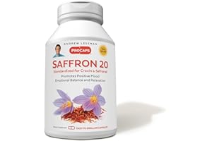 ANDREW LESSMAN Saffron 20mg - 240 Capsules - Standardized Extract. Promotes Positive Mood and Emotional Balance. Relaxation and Quality Sleep. No Additives. Small Easy to Swallow Capsules.