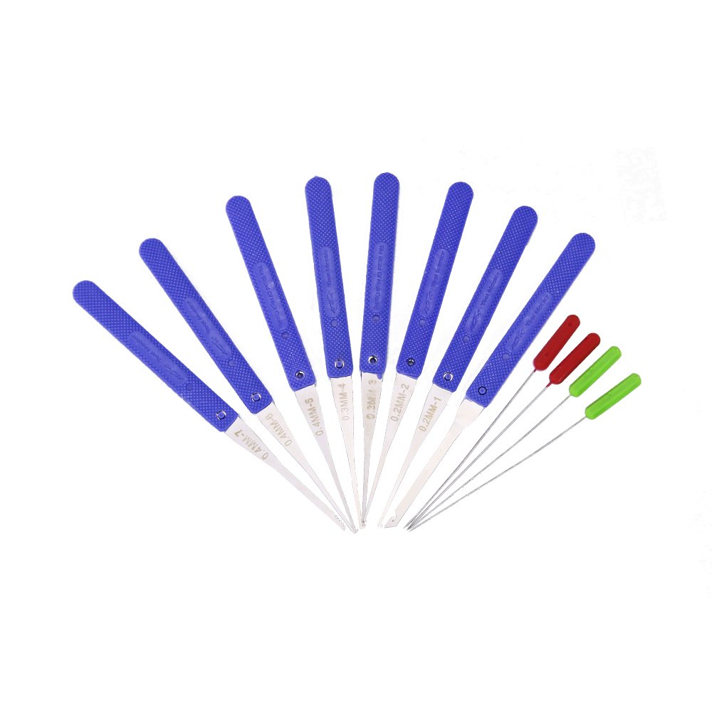 Loboo Idea Broken Key Extractor Set Home Depot Locksmith Tool Removal Hooks LockPick (12pcs, Blue)