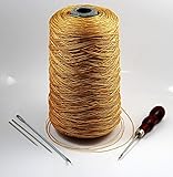 Heavy Duty Big Waxed Thread (1400 Metter,0.5mm) With Needle and Awl For Shoe Repair,binding, sewing mattresses, upholstery in the car,sack gunny bag package,or Fishing Net ,ect.