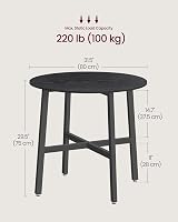VASAGLE Round Dining Table 80 x 75 cm Ebony Black Ink Black KDT080B02 view 4