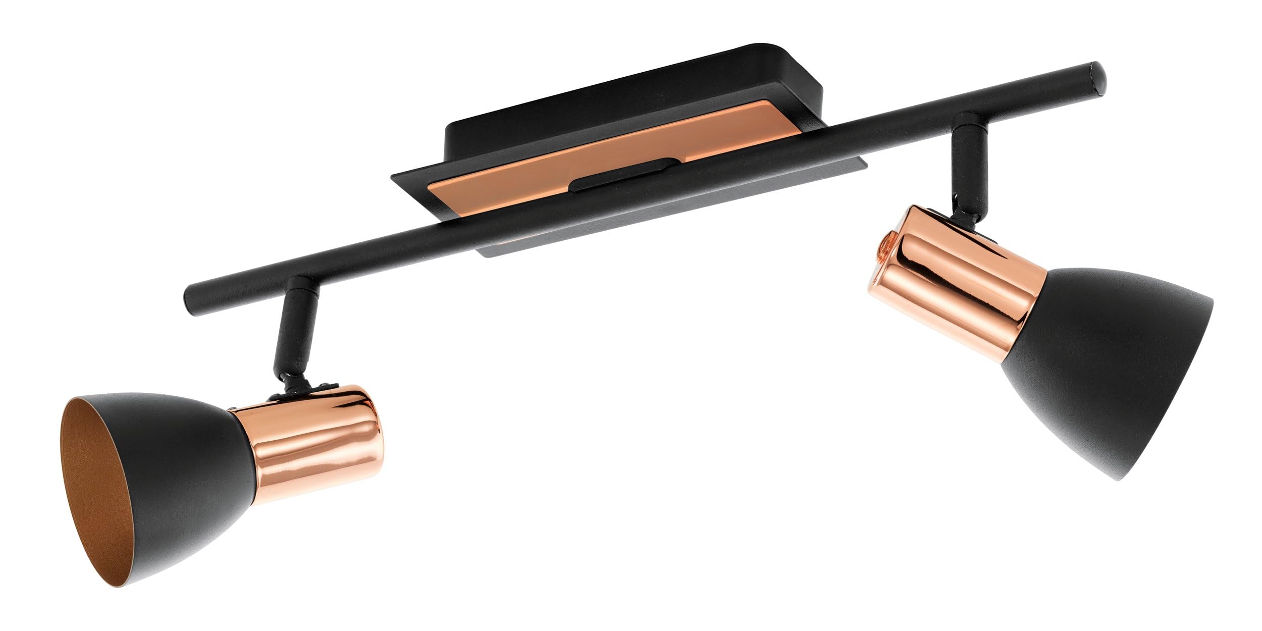 Eglo LED Ceiling Light Barnham, 2-Flame Ceiling lamp, Metal Spotlight, Living Room lamp in Black and Copper, Hallway lamp, Spots Including GU10 Bulbs, Warm White
