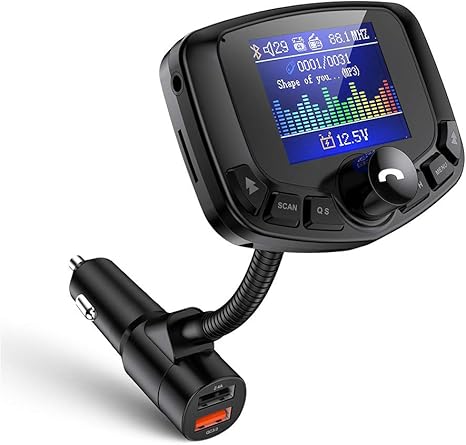 Car Bluetooth Player Dual Usb Wireless Bluetooth W Slot In Fm Transmitter Mp3 Player 360 Degrees Rotating Car Charger Car Vehicle Electronics Car Electronics