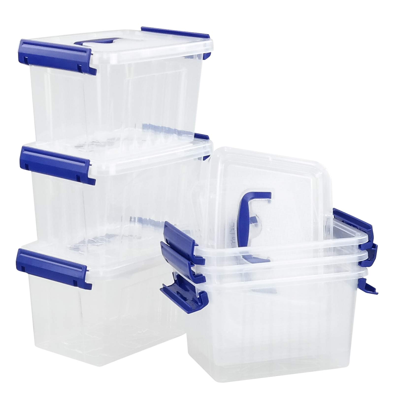 Nesmilers Plastic Storage Boxes with Lids, Plastic Container Box Set of 6