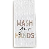 Zeghk Kids Hand Towels for Bathroom - Wash Your Hands Decorative Towels, Funny Decor 16x24 inch