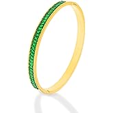 Frigotine Gold Rhinestone Bangles Bracelets for Women, Chunky Crystal Stainless Steel Stackable Cuff Bracelet Prom Fashion Jewelry Gift