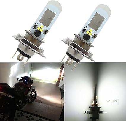 wljh 2pcs h4 motocicleta led faros