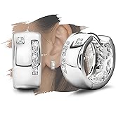 Small Huggie Hoop Earrings for Women Silver CZ Chunky Thick Cartilage Hoop Earrings Tiny Cubic Zirconia Cuffs Hoop Earrings Dainty Hypoallergenic Piercing Earrings Jewelry Gifts for Birthday Party