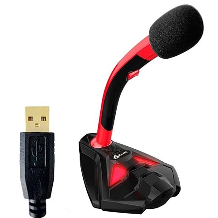 ??KLIM™ Voice Desktop USB Mikrofonstand für Laptop Computer - Gaming Mic - Mikrofon PC PS4 Grün [ Neue 2019 Version ]