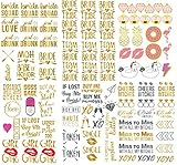 Bachelorette Party Tattoos Bride Gift Bride Tribe Bridal Shower Party Favors Hen Party Rose Team Bride Tattoos, 7 Sheets, 110+ Tattoos