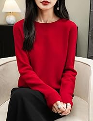 Chanyarn Women's 100% Merino Wool Crewneck Pullover