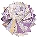 Matty's Crafting Joy Lavender Bliss 12x12 Double Sided Scrapbook Cardstock Paper Pad, 30 Floral Designer Premium Patterned Heavyweight Paper Pack