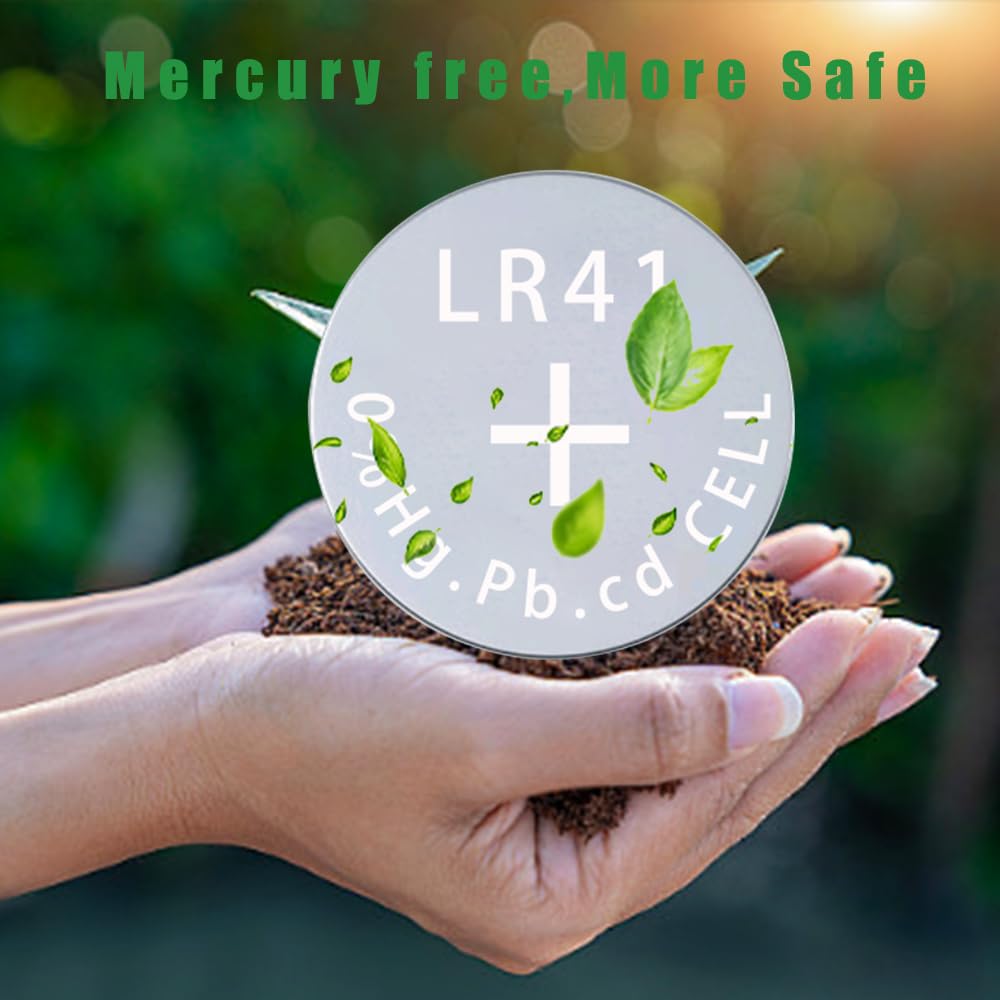 HoootCell LR41 Battery AG3 Button Cell Battery L736f Batteries 392 384 192 SR41 A63 736 G3 1.5V Alkaline Coin Cell for Watch (10 Pack)