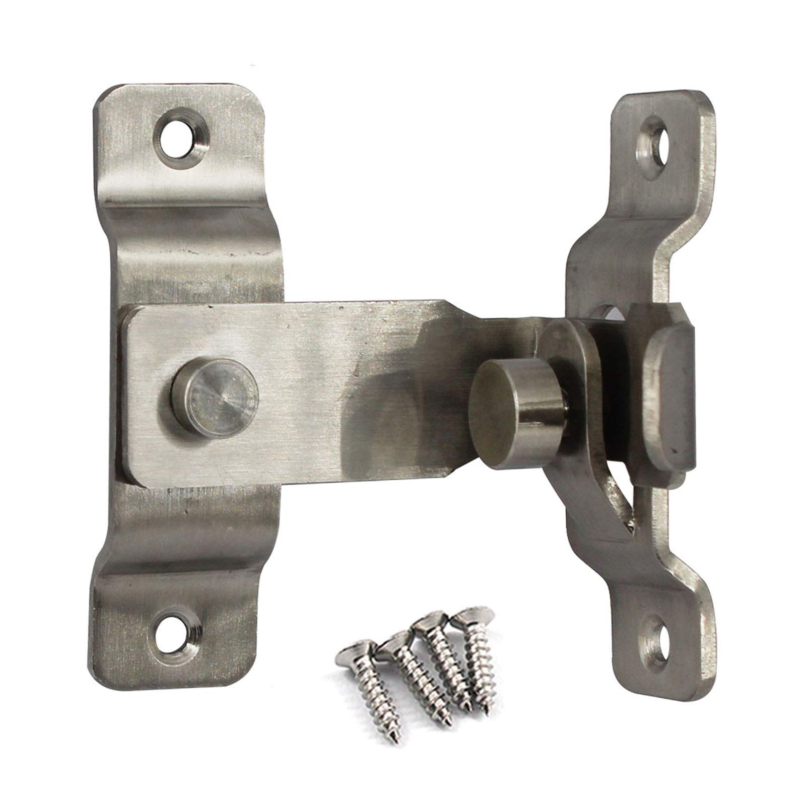 Stainless Steel Door Latch Bolt Slide Bolt with Screws (2 Pieces)