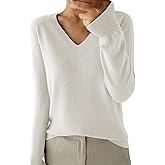 YLIKEA Cashmere Sweaters for Women V-Neck Knitted Warm Pullover Lightweight Long Sleeve Elegant Soft Pullover Sweater