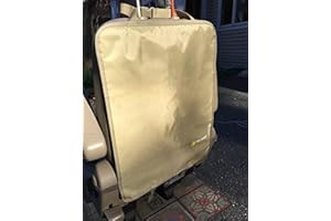 TIKE SMART Premium Kick Mats - Luxury Seat Back Protectors and Seat Covers with Invisible Strap - 2-Pack - Light Tan (Light Beige)