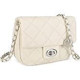 LAVTUG Quilted Leather Crossbody Bags for Women, Trendy Shoulder Purses for Teen Girls, Mini Satchel Handbag with Chain Strap