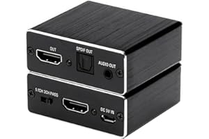 SHYYOULQE 4K 4K HDTV Extractor Video Splitter 3.5mm Optical 5.1Output for Gaming Consoles Home Entertainment AntiInterference