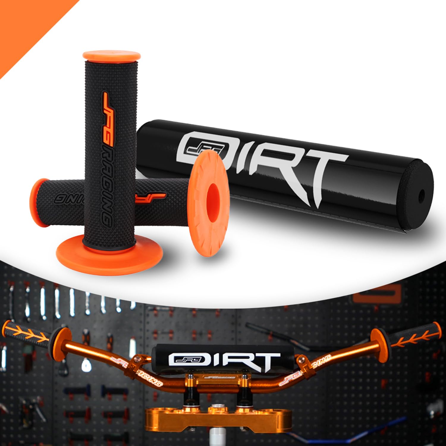 JFG RACING Dirt Bike Handlebar Pad + Grips
