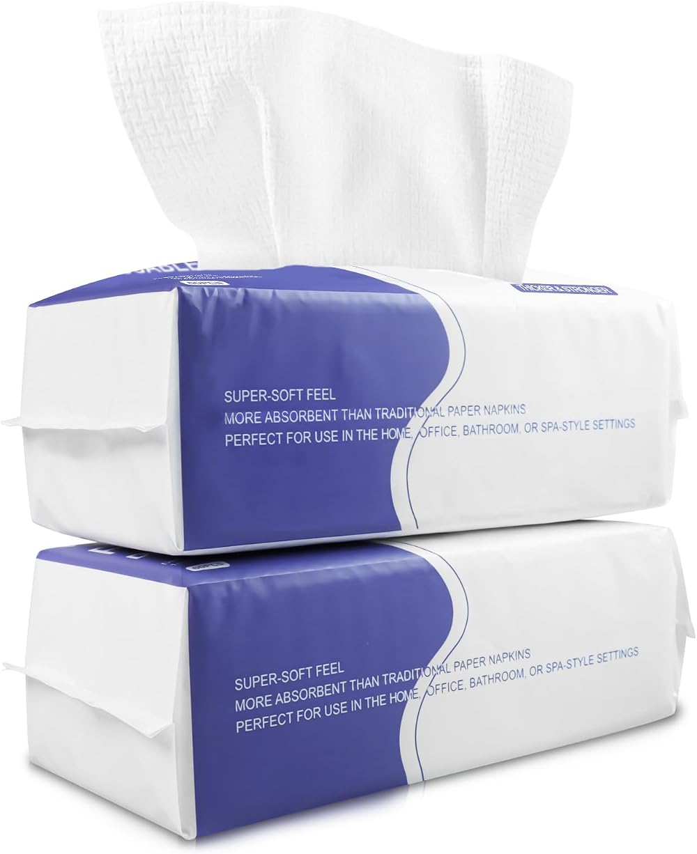 VMAGIC CARE Disposable Face Towels 120ct Cotton Wipes Ultra Soft 20x20cm EF