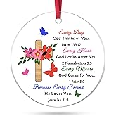 Christian Gifts Christmas Ornament Inspirational Gifts with Bible Verse Prayers Religious Gift for Women Men Spiritual Gift for Family Friend Acrylic Hanging Ornament Catholic Present Faith Keepsake