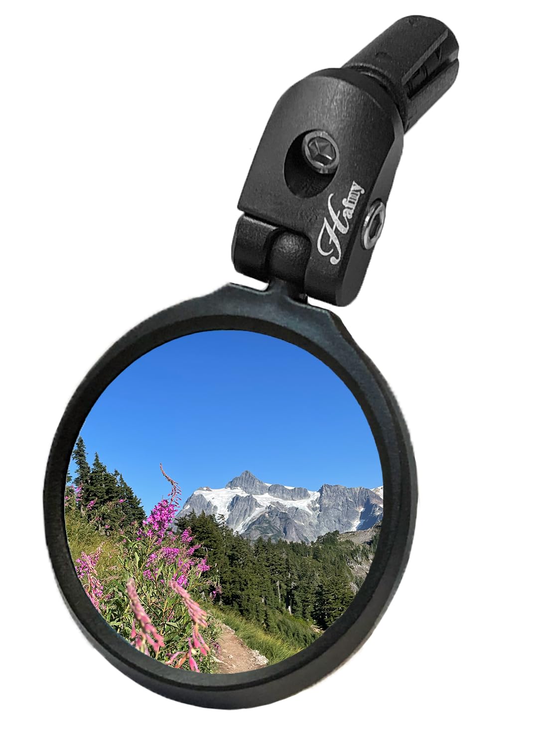 Hafny Bar End Bike Mirror, HD, Blast-Resistant, Glass Mirror, HF-MR090, HF-M951-FR03, HF-M952-FR03 (Anti-glare Blue Glass, 62mm)