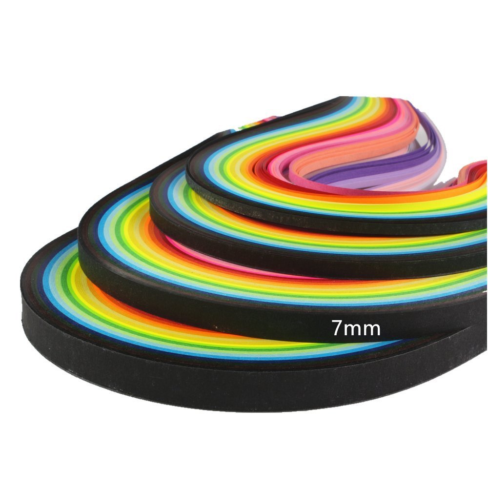 ODETOJOY Quilling Paper Strips 7mm 26 Colors 260 Strips Set DIY Origami Paper Quilling Length 39cm (7mm)