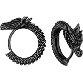 FaithHeart Viking Animals Huggie Hoop Earrings for Men, Gothic Dragon/Snake/Dinosaur/Wolf Earrings Stainless Steel Hypoallergenic Lightweight Stud Earrings Mens Punk Rock Jewelry Gift