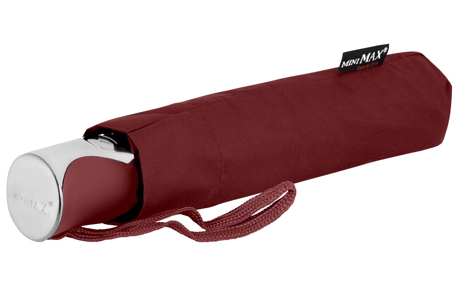 Microsoft miniMAX, Open & Close Paraplu Fibreglass - Bordeaux Rood