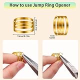 JOLCEEY Jump Rings Kit Silver Gold Open Jump Rings with Jewellery Pliers 4mm view 3