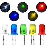 Novelty Place 100 Pcs (5 Colors x 20pcs) 5mm White/Red/Yellow/Green/Blue LED Diode Lights - DC 2V-3V 20mA Emitting Diodes LED