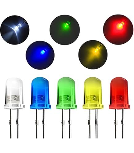 CHANZON 50 Pcs 8 RGB Ulticolore Diffusé LED Diode Luières Anode