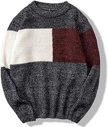 Amazon セーター メンズ クルーネック ニットセーター 暖かい 大きめ 防寒 カジュアル セーター カラーマッチング ニットセーター 長袖 冬服 厚手 アウトドア 春秋冬 セーター 通販