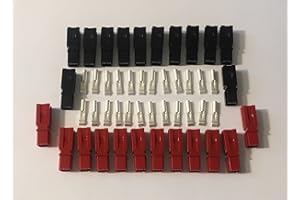 ANDERSON POWER PRODUCTS MUDHEN 15 Amps Powerpole Connectors, PP15 to 45, Red and Black Housing, w/16-20 AWG Heavy Duty Contact, 600V (Pack of 12 Set) F