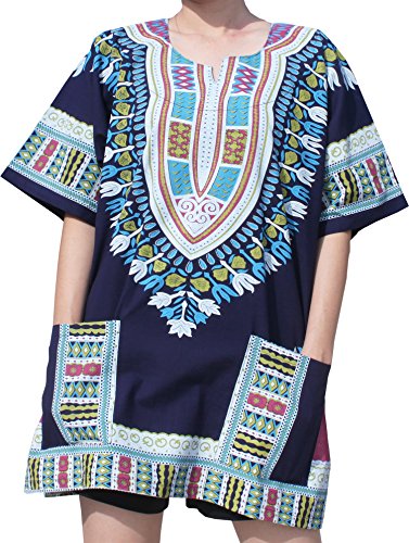 RaanPahMuang Light Natural Aum Cotton Mens Shirt African Dashiki Party Print
