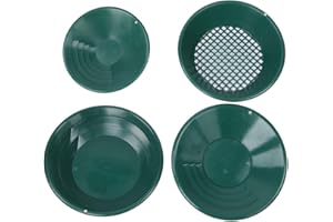 Mining Gold Pan, Gold Washing Pan 4pcs Green Mining Trap Gold Washing Pan Tray Kit Mine Search Detector