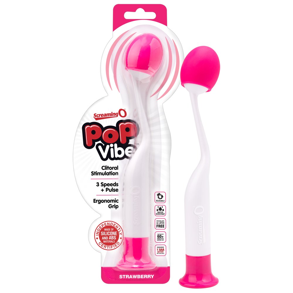 Screaming O Strawberry Pink Pop Vibe Vibrating Clitoral Stimulator