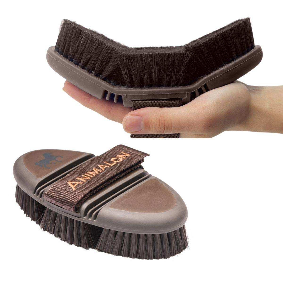 Animalon CareFlex Lambskin Grooming Brush - Flexible & Ergonomic Lambskin and Horse Brush - Grooming kit Horse - Horse Grooming Accessories - Innovative Horse Wire Brush