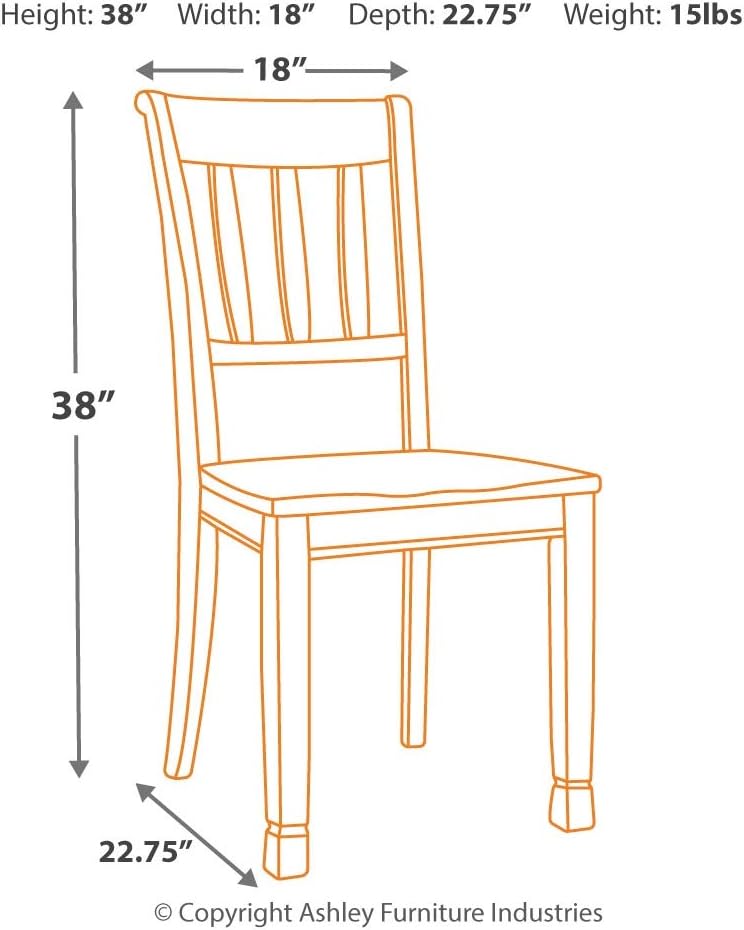 Signature Design by Ashley Whitesburg Dining Room Chair Set of 2, Brown/Cottage White - Chairs