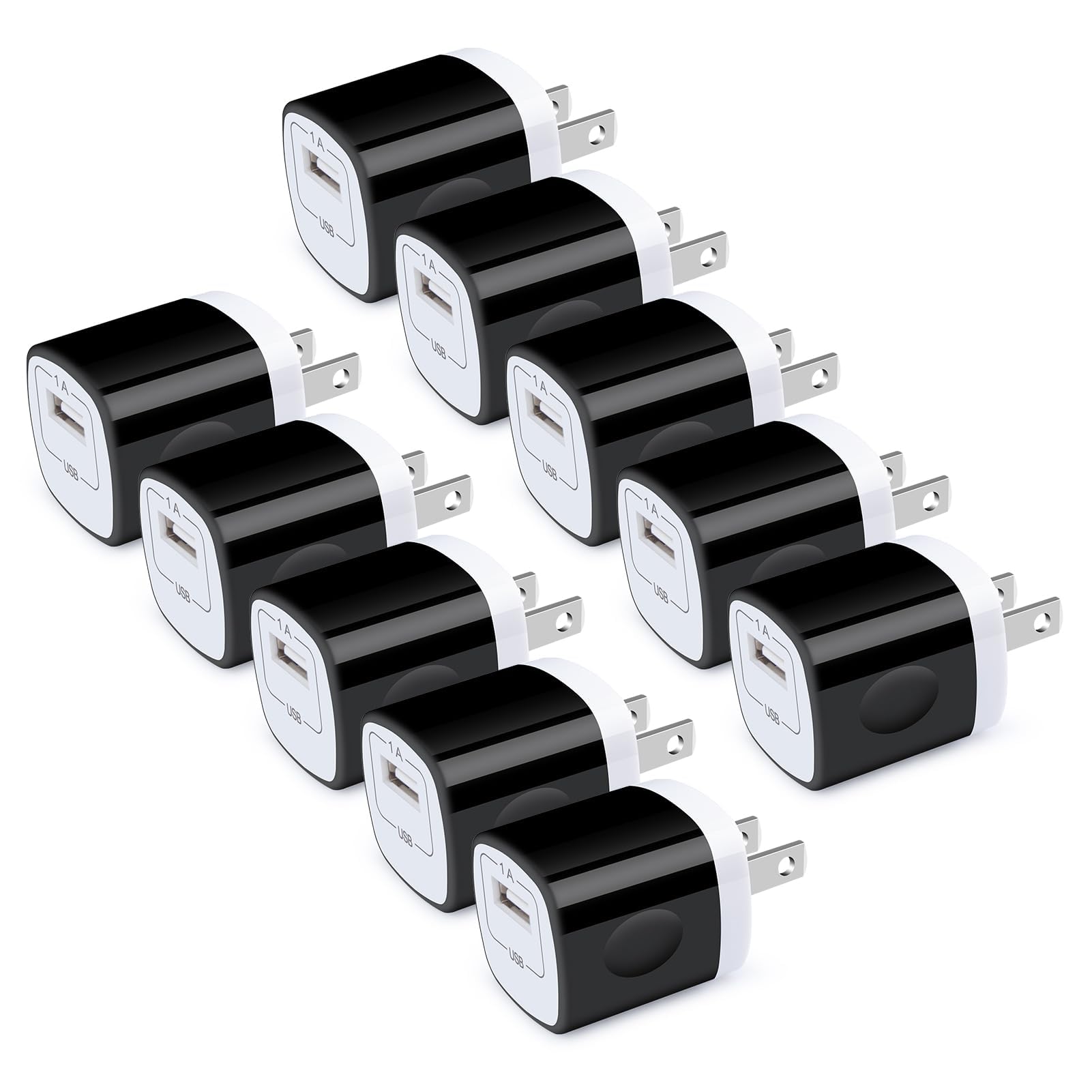 Photo 1 of Wall Charger Cube, USB Plugs 10Pack, HOOTEK 1A/5V Single Port USB Charger Wall Plug Fast Charging Block Cube Box Adapter for iPhone 17/16e/15/14/13/12 Pro Max/11/XS/XR/X/8,Samsung Galaxy,LG,HTC,Moto