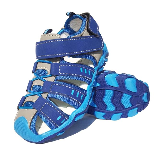 Jungen Mädchen Geschlossene Sandalen Kinder Sommer Outdoor Rutschfest Trekkingsandalen Lauflernschuhe mit Klettverschluss
