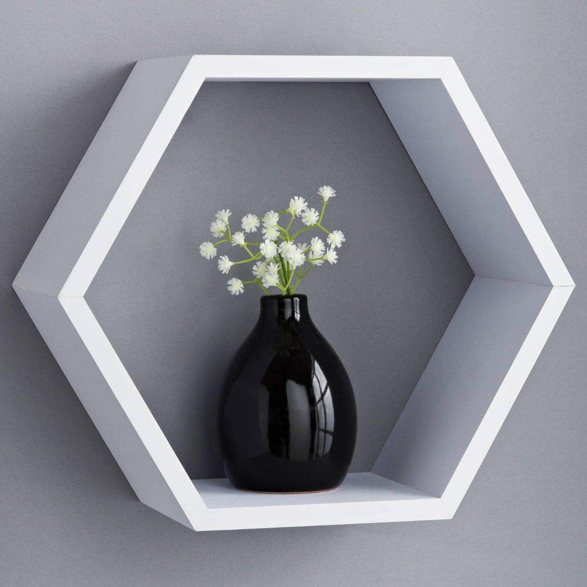 Lokken hexagon shelf white