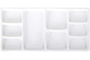 VanEnjoy White Square Ceramic Artist Paint Palette,Porcelain Watercolor Palette,Ceramic Mixing Tray for Watercolor Gouache Painting