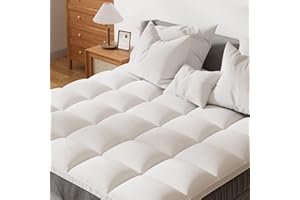 D & G THE DUCK AND GOOSE CO Extra Thick Fitted Mattress Topper - King Size | Soft & Cooling Pillow Top Mattress Pad & Protector | Bed Topper for Back Pain, Straps Stretch 6" to 22" Deep