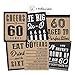 Hadley Designs 6 60th Birthday Wine or Beer Bottle Labels Stickers Present, 1961 Bday Milestone Gifts, Cheers to 60 Years, Vintage Sixty Funny Gag Unique Party Decorations Supplies For Men