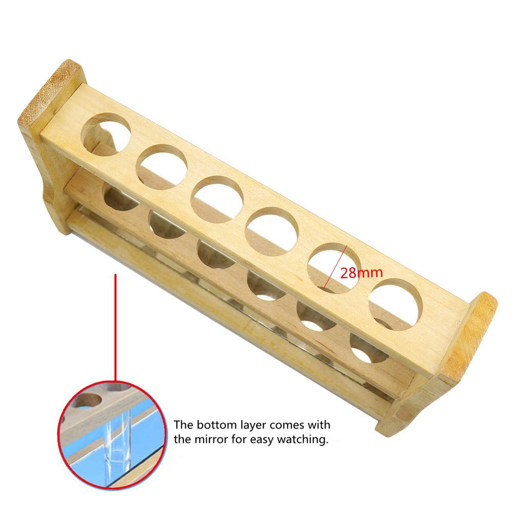 Wooden Colorimetric Test Tube Rack 6 Hole Thick Wood Wooden Tube Rack