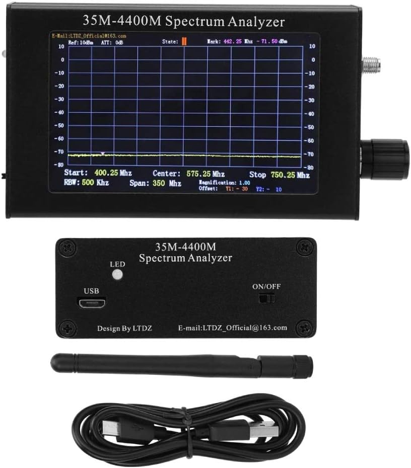 Plyisty Analizador de Espectro, 35-4400Mhz 4.3 Pulgadas LCD ...