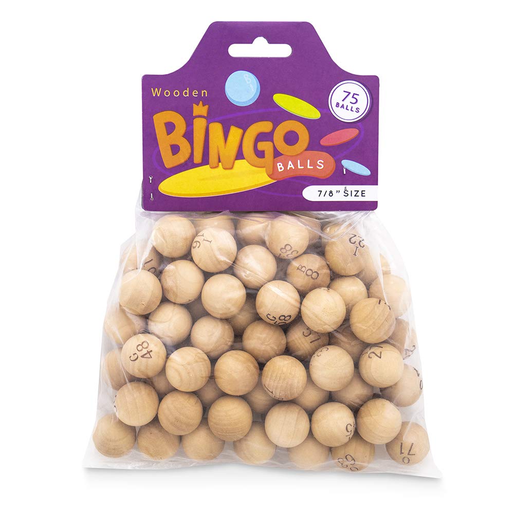 and More Large 7/8inch Engraved Wooden Balls Natural Wood Bingo Balls