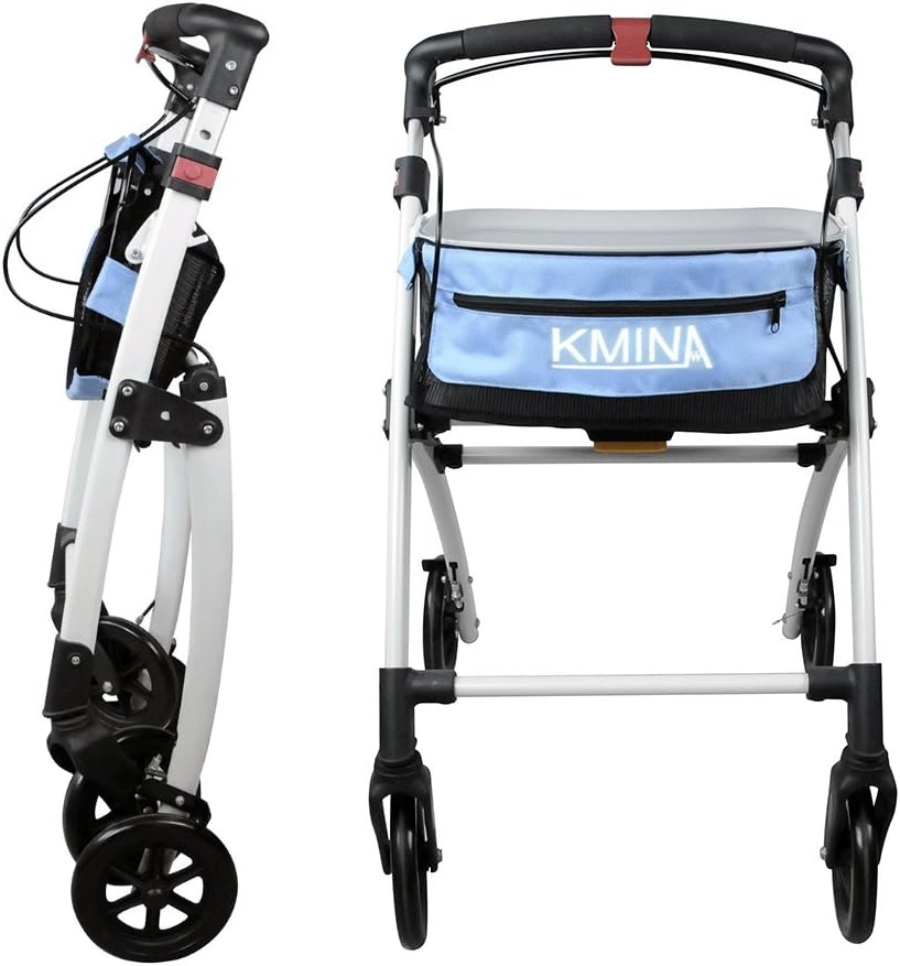 KMINA PRO Rollators Lightweight Folding 4 Wheels, Indoor Rollator